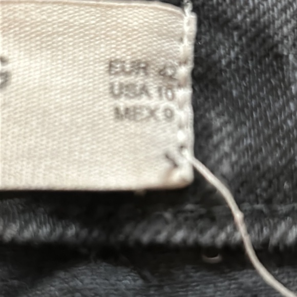 Mango High Waisted Straight Cropped Faded Black Jeans Women Size 10 - Picture 11 of 11